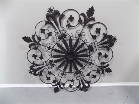 Oversized Iron & Tole Medallion Wall Grille