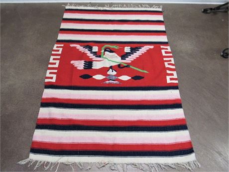 Vintage Native American Blanket with Thunderbird Motif