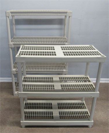2 Modular Shelving Units - a 4-tier and a 3-tier