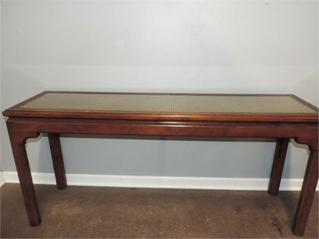 Solid Wood Console Table / Cane Top