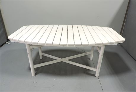 Solid Wood Slat Top Table