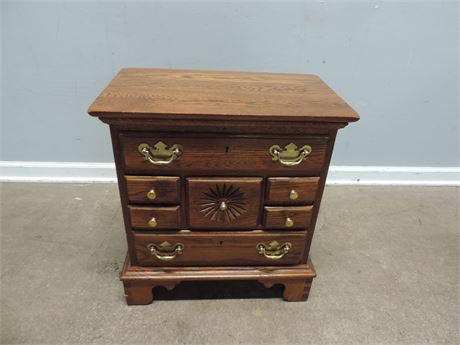 Vintage Solid Wood Jewelry Chest / End Table
