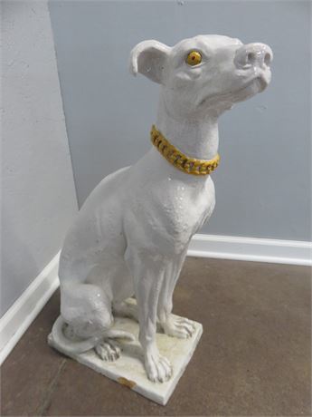 Italian Faience Pottery Whippet Greyhound Dog Statue