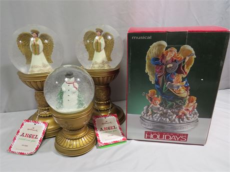 HALLMARK Pedestal Snow Globes / Angel Musical Figurine