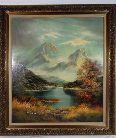 Original Konrad Altwehr, Oil on Canvas Landscape Painting