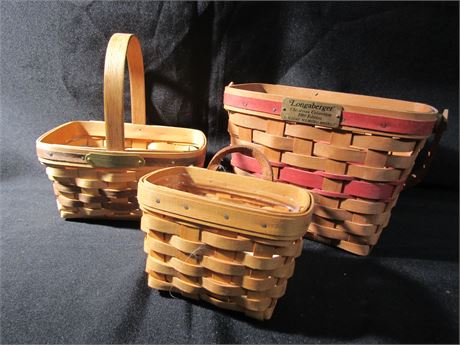 Longaberger Baskets with Name Plates and Stamps