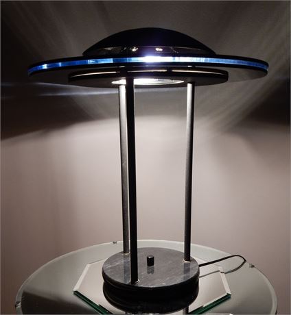 Contemporary Metal "Saturn"  Table Lamp with Marble Base