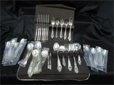 REED & BARTON 'Mirror Stele' Silver Plated Flatware / 56 Pieces
