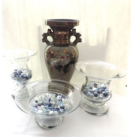 Ceramic Vase / Glass Bowls / Portugal