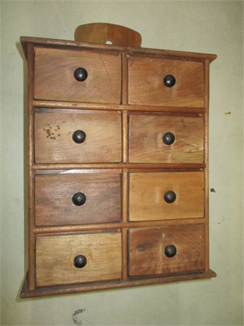 Early American Walnut 8 Drawer Storage Box
