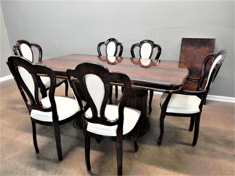 Exquisite Wood Dining Set / Table / Double Pedestal / Chairs