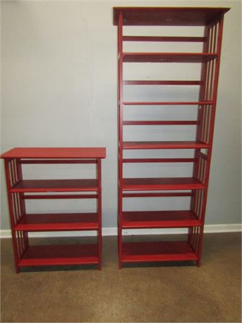 Red Stackable Folding Red Racks, 3 Piece