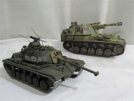 2 Diecast Military Vehicles - German Sd.Kfz. 124 Wespe and M48 A3 Tank