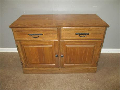 Natural Colored Oak Chest or Side Cabinet