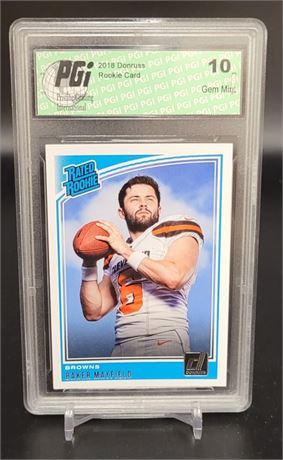 BAKER MAYFIELD 2018 DONRUSS RATED ROOKIE GRADED PRISTINE GRADING 10