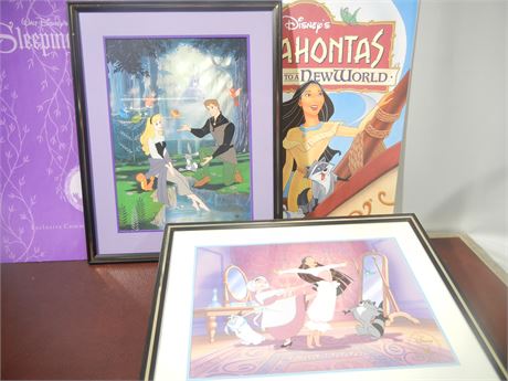 Disney Store Lithographs, Sleeping Beauty and Pocahontas