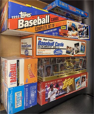 Lot of 6 Factory Sealed Baseball Complete Sets with Derek Jeter Rookie