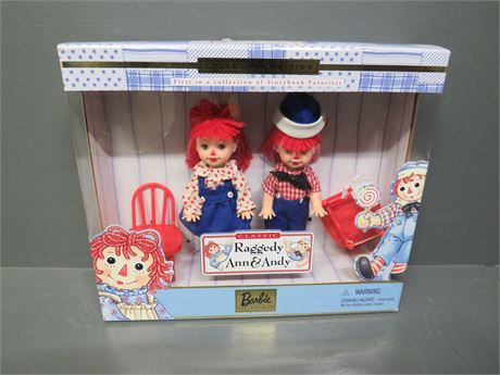 1999 Raggedy Ann & Andy Barbie Collector Edition Dolls