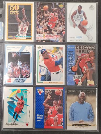 Michael Jordan Lot of 9 Cards Including 1991 Upper Deck Short Print