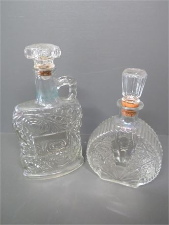 Vintage Glass Liquor Decanter Bottles w/Old Forester