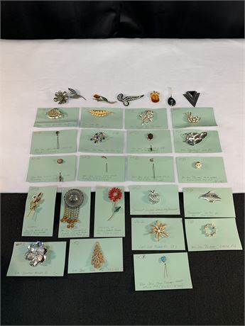Lot of Vintage Jewelry, 1 Sterling Silver Pin