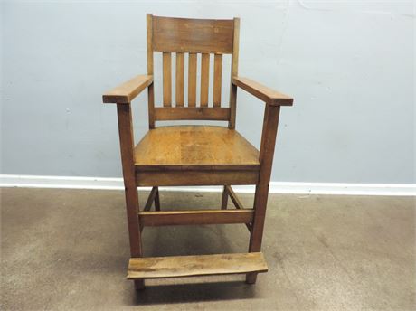 Antique Solid Wood SHOESHINE /  BARBER CHAIR