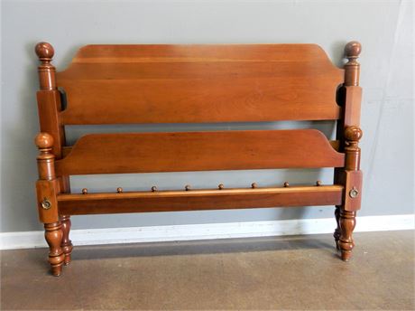 Full Size Wood Headboard Footboard and Siderails with Metal Accents