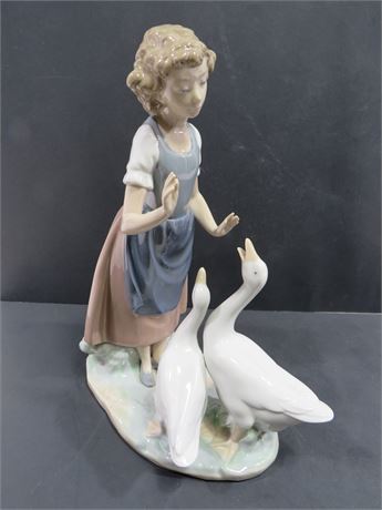 NAO by Lladro "Teaching The Geese" Figurine