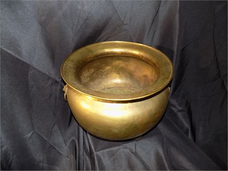 Antique Brass Large Footed Planter