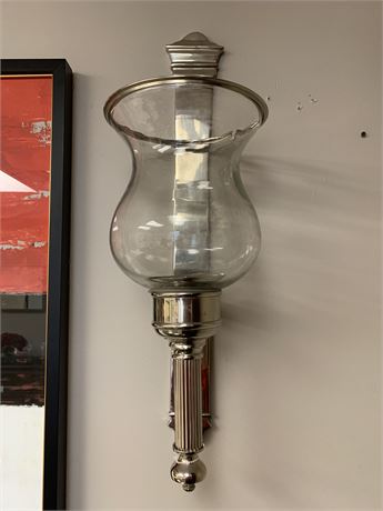 TRISTAN NICKEL WALL HURRICANE CANDLE LAMP