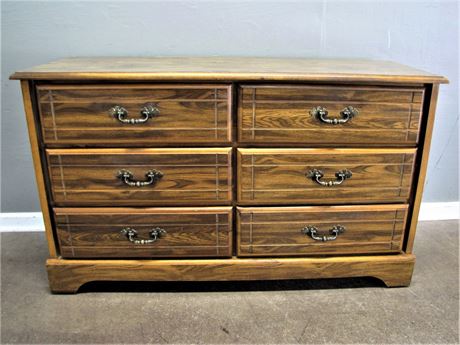 6 Drawer low Dresser with matching Mirror