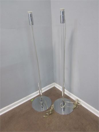 Unique Tall Acrylic Clear Floor Lamps, no Shades