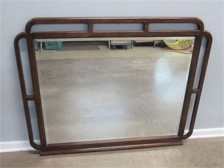 Wood Framed Mirror with Beveled Glass