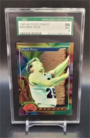 Mark Price 1993-94 Topps Finest #205 SGC 9 Mint Cleveland Cavaliers
