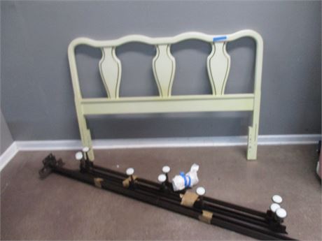 Vintage Off White Colored Head Board and Rails