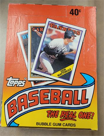 1988 Topps Baseball Unsearched Wax Box with Factory Sealed Packs