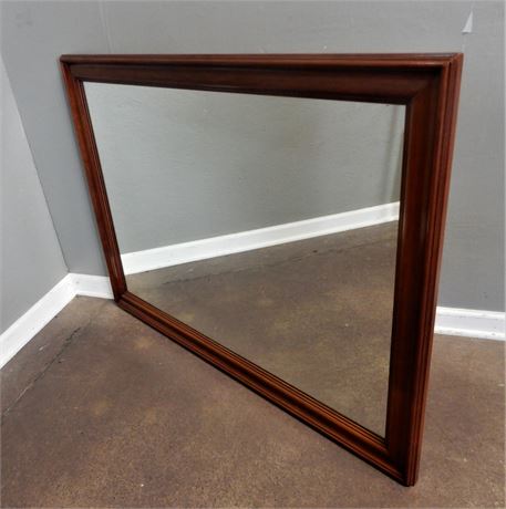 Wall Mirror with Dark Wood Frame