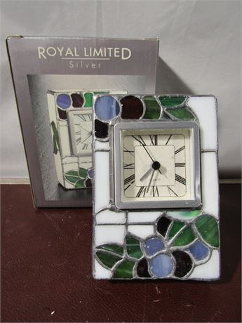 Royal Limited Stained Glass Desk Clock