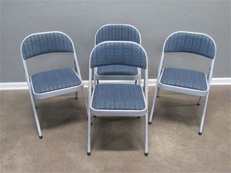 4 Mecco Folding Banquet Chairs with Upholstered Seats and Backs