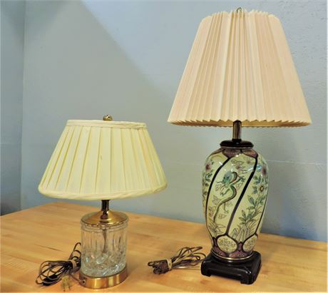 Asian Style Spice Jar Table Lamp & Crystal and Brass Style Table Lamp