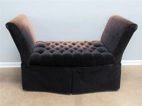 Microfiber Settee with curved front
