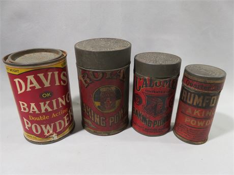 Rare Vintage Baking Powder Tins