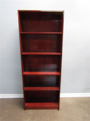 Tall Wood Bookcase, Cherry Color