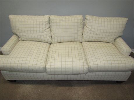 Drexel Heritage 3 Cushion Couch, Yellow Plaid