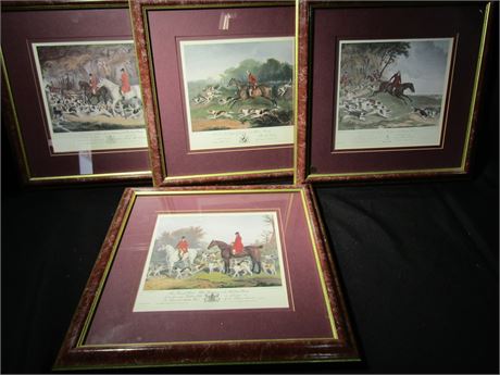REPRODUCTION 1839 PRINT WILLIAM SMITH HUNTSMAN BROCKLESBY HOUNDS