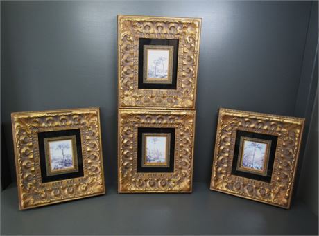 4 Biltmore Palm Prints (I, II, III, IV) - Framed and Matted