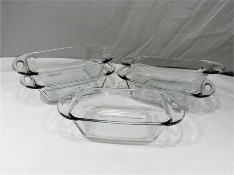 5 Anchor Hocking Glass Loaf Pans - 1.5qts.