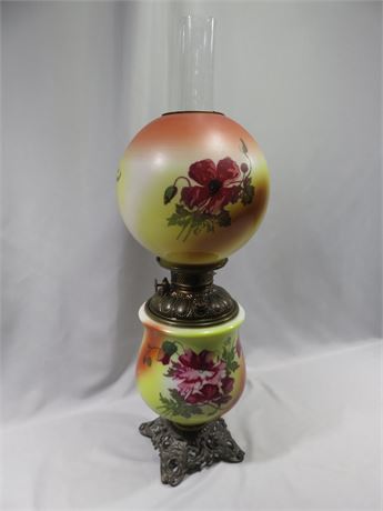 Gone With The Wind Glass Oil Lamp