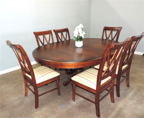 COCHRANE'S FURNITURE Solid Wood Pedestal Dining Table / Chairs