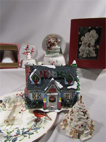 Christmas Collection, Lladro bell, Lenox, Pfaltzgraff, Holliday House